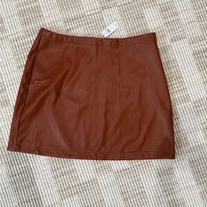 NWT - Large GAP rust faux leather mini skirt